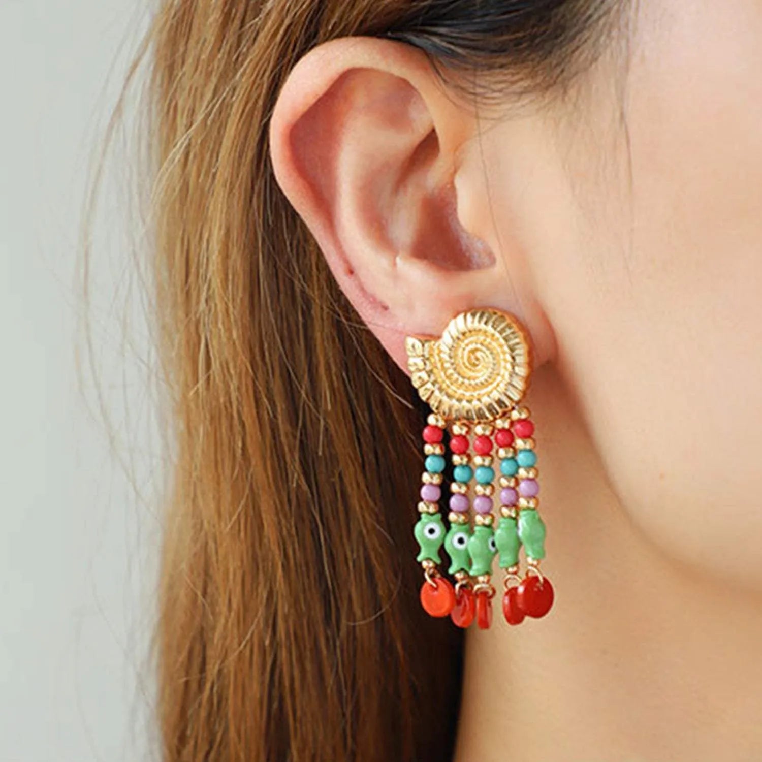 Shell & Tassel Alloy Dangle Earrings Earrings - Tophatter Daily Deals