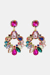 Zinc Alloy Frame Glass Stone Dangle Earrings Multicolor One Size Earrings - Tophatter Daily Deals