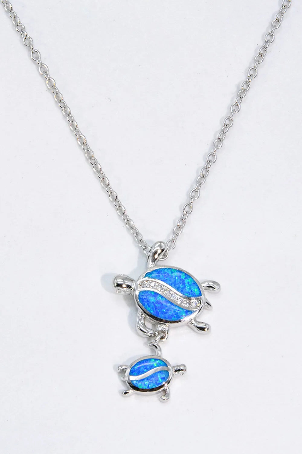 Opal Turtle Pendant Necklace Blue One Size Opal - Tophatter Daily Deals