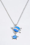 Opal Turtle Pendant Necklace Blue One Size Opal - Tophatter Daily Deals