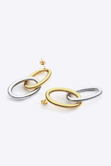 Two-Tone Double Hoop Earrings Earrings - Tophatter Daily Deals