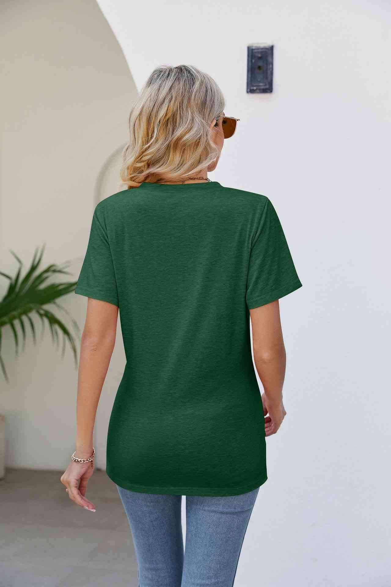 V-Neck Crisscross Short Sleeve Tee Women's T-Shirts - Tophatter Daily Deals