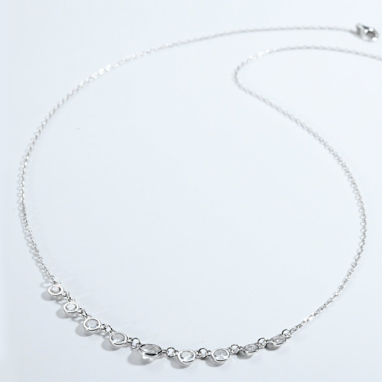 Inlaid Zircon 925 Sterling Silver Necklace Necklaces - Tophatter Daily Deals