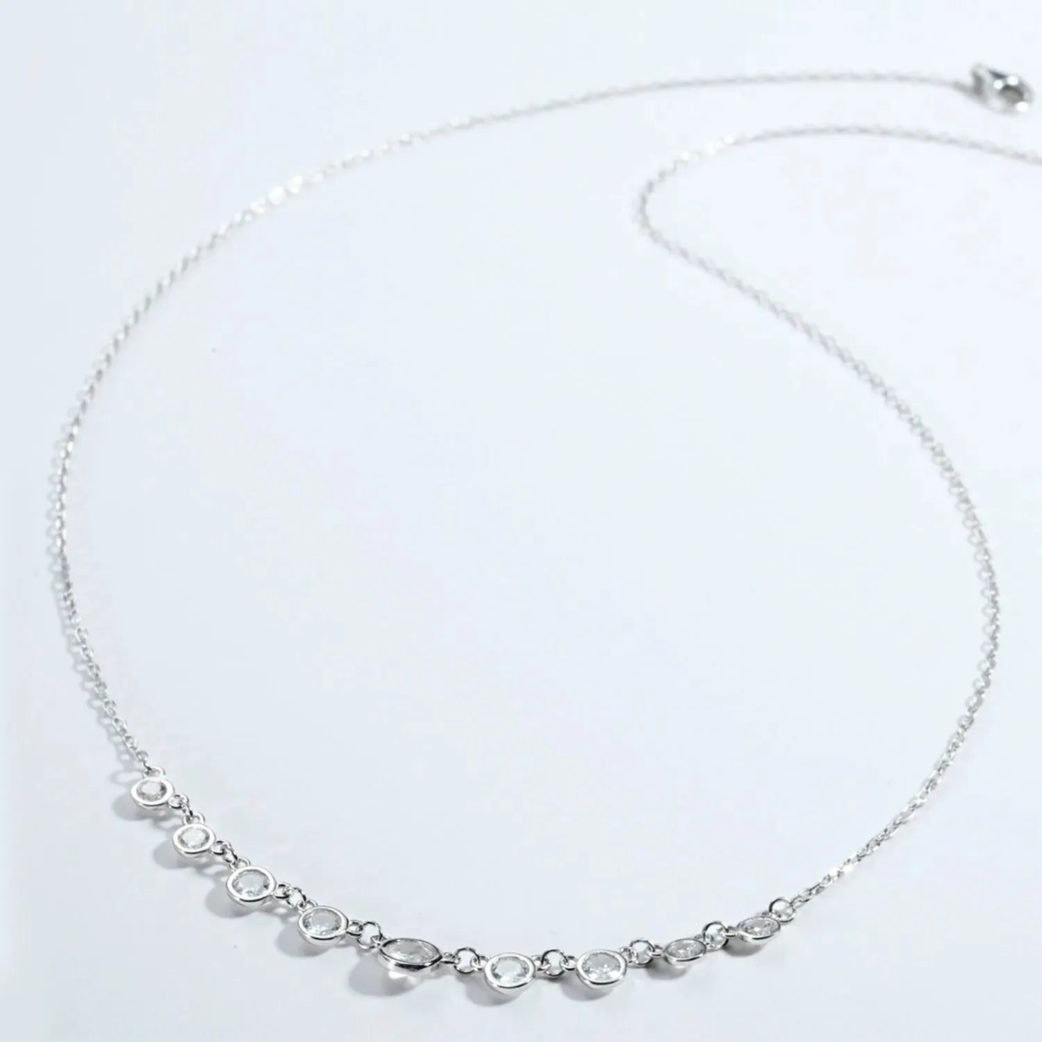 Inlaid Zircon 925 Sterling Silver Necklace Necklaces - Tophatter Daily Deals