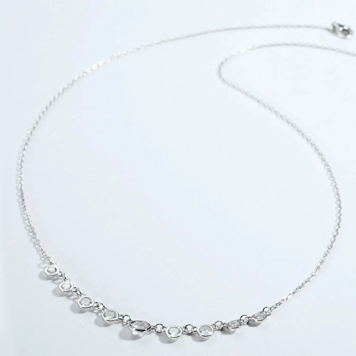Inlaid Zircon 925 Sterling Silver Necklace Necklaces - Tophatter Daily Deals
