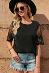 Half Sleeve Round Neck Blouse Blouses - Tophatter Daily Deals