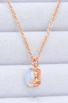 Natural 4-Prong Pendant Moonstone Necklace - Tophatter Deals