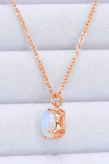 Natural 4-Prong Pendant Moonstone Necklace Moonstone - Tophatter Daily Deals