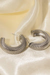 Stainless Steel Scale C-Hoop Earrings Earrings - Tophatter Daily Deals