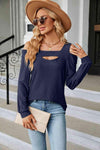 Cold Shoulder Square Neck Cutout Blouse Blouses - Tophatter Daily Deals