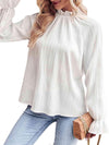 Ribbed Flounce Sleeve Blouse Blouses - Tophatter Daily Deals