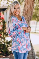 Leopard and Tie-Dye Print Ruffle Hem Top Blouses - Tophatter Daily Deals