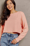 Round Neck Long Sleeve Cropped T-Shirt Women's T-Shirts - Tophatter Daily Deals