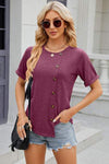 Round Neck Short Sleeve T-Shirt Women's T-Shirts - Tophatter Daily Deals