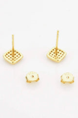 925 Sterling Silver Zircon Stud Earrings Earrings - Tophatter Daily Deals