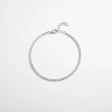 925 Sterling Silver Inlaid Zircon Bracelet Silver One Size Bracelets - Tophatter Daily Deals