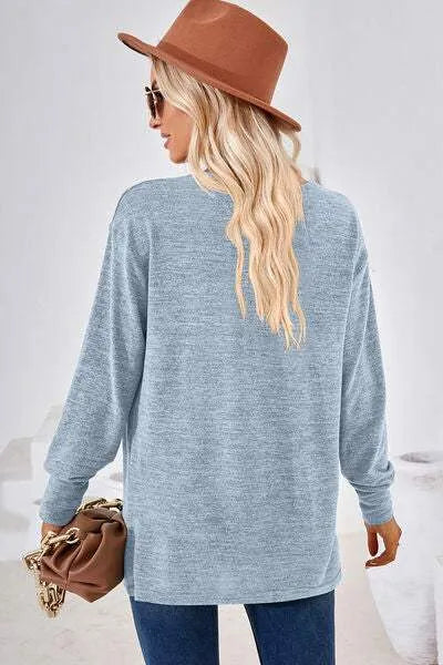 V-Neck Dropped Shoulder T-Shirt Women's T-Shirts - Tophatter Daily Deals