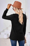 V-Neck Buttoned Long Sleeve Blouse Blouses - Tophatter Daily Deals