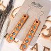 Geometric Leather Bar Earrings Earrings - Tophatter Daily Deals