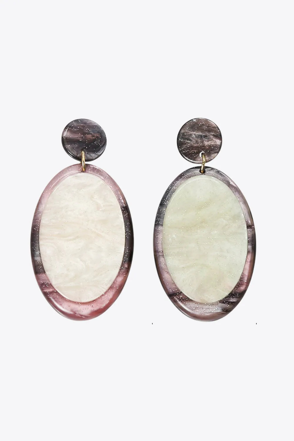 Teardrop Acrylic Earrings Beige One Size Earrings - Tophatter Daily Deals