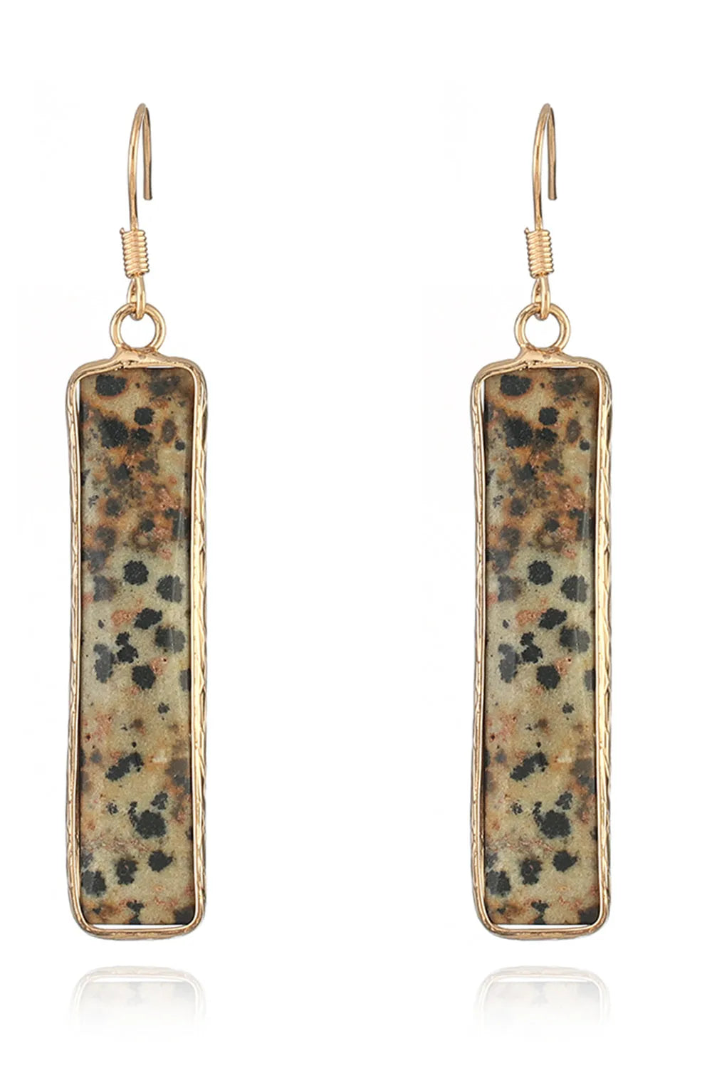 Natural Stone Drop Earrings Khaki One Size Earrings - Tophatter Daily Deals