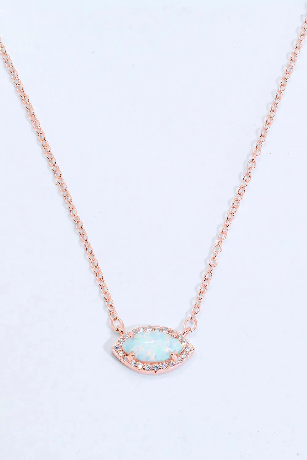 18k Rose Gold-Plated Opal Pendant Necklace Rose Gold One Size Opal - Tophatter Daily Deals
