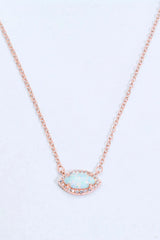 18k Rose Gold-Plated Opal Pendant Necklace Rose Gold One Size Opal - Tophatter Daily Deals