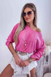 Round Neck Roll-Tab Sleeve Blouse Blouses - Tophatter Daily Deals