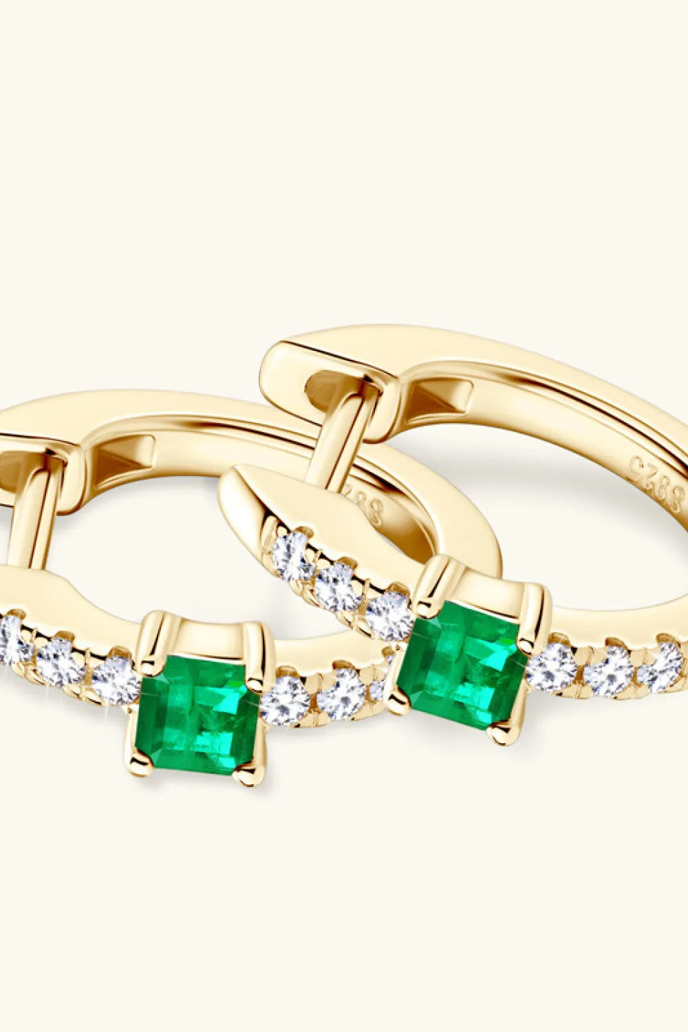 Lab-Grown Emerald Earrings Earrings - Tophatter Daily Deals