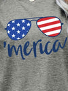 US Flag Glasses Graphic Tee Women's T-Shirts - Tophatter Daily Deals