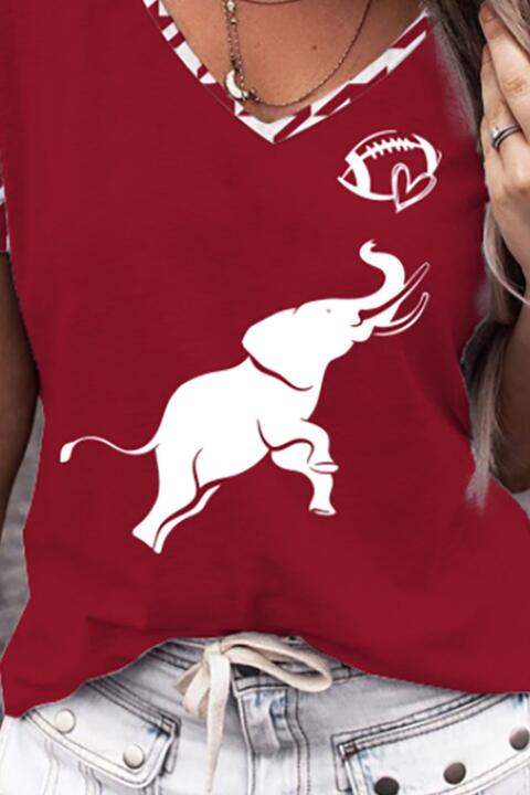 Elephant Graphic V-Neck T-Shirt Women's T-Shirts - Tophatter Daily Deals