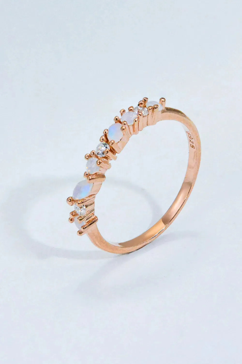 Moonstone and Zircon Decor Ring Moonstone - Tophatter Daily Deals
