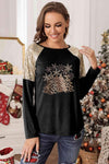 Christmas Tree Graphic Sequin T-Shirt Women's T-Shirts - Tophatter Daily Deals