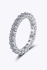 Moissanite Rhodium-Plated Ring Moissanite - Tophatter Daily Deals