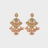 Flower Shape Rhinestone Alloy Dangle Earrings Rose Gold One Size Earrings - Tophatter Daily Deals