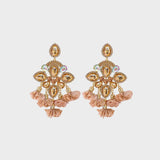 Flower Shape Rhinestone Alloy Dangle Earrings Rose Gold One Size Earrings - Tophatter Daily Deals