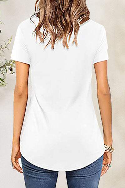 Crisscross Short Sleeve T-Shirt Women's T-Shirts - Tophatter Daily Deals