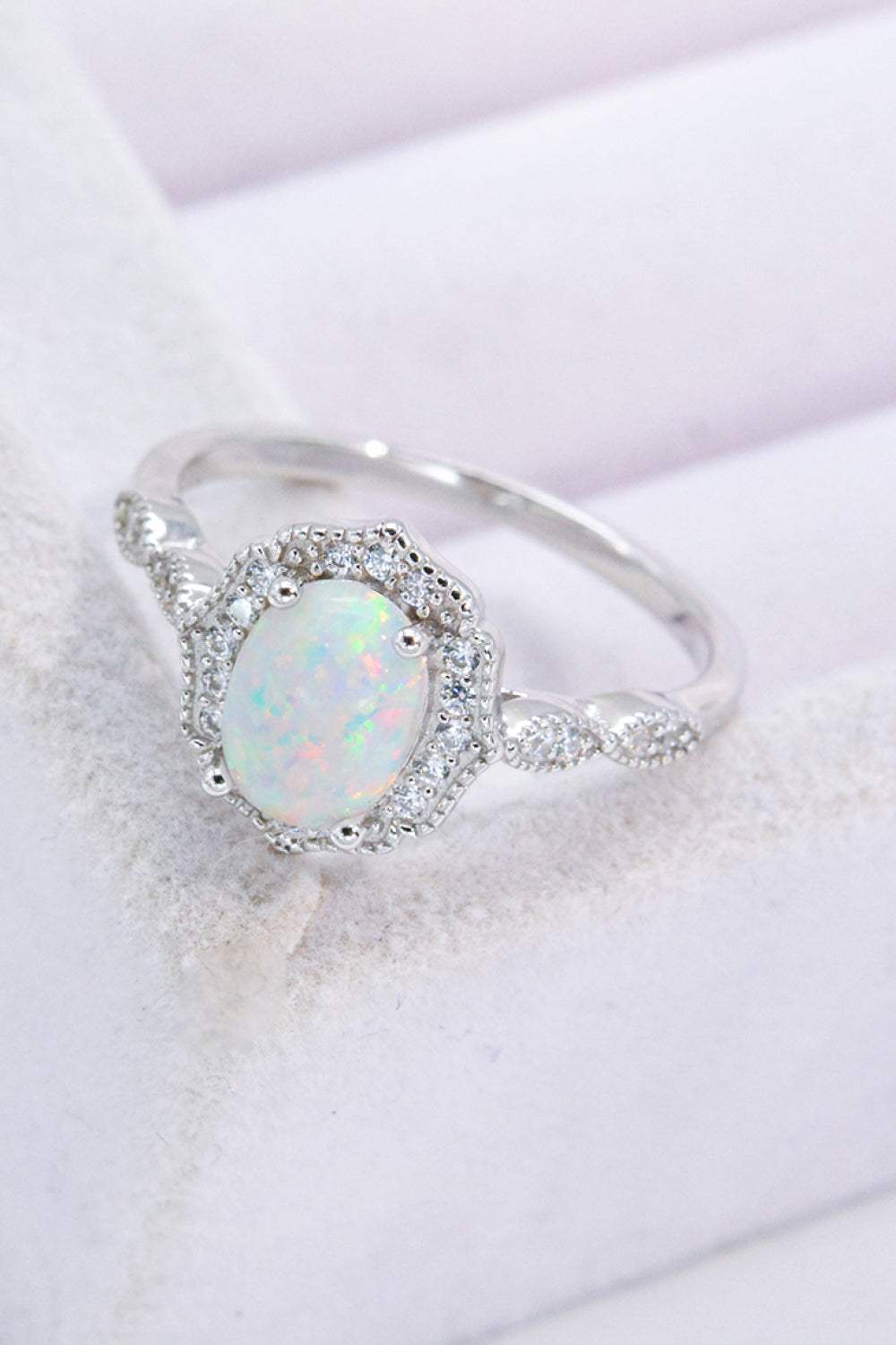 Just For You 925 Sterling Silver Opal Ring Opal - Tophatter Daily Deals