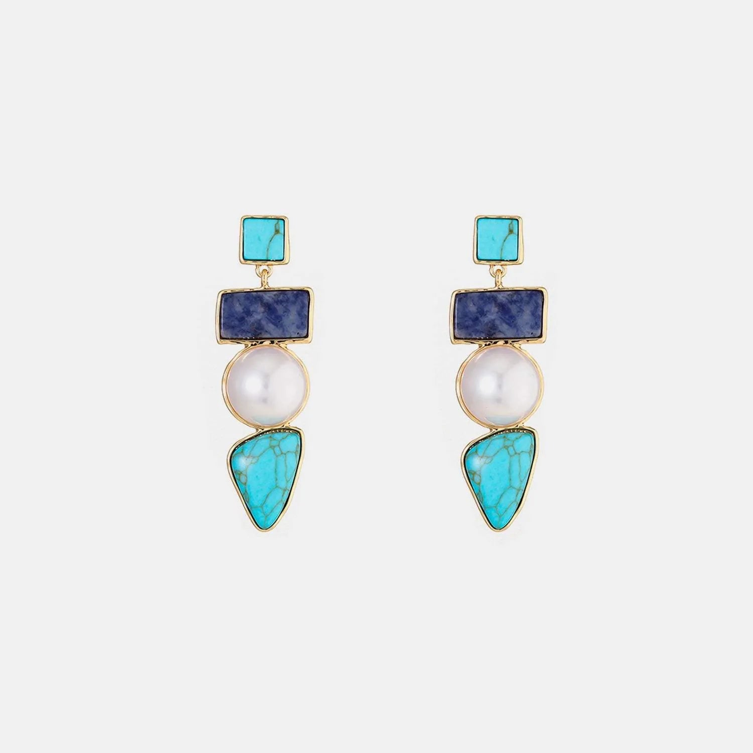 Geometric Imitation Gemstone Alloy Earrings Earrings - Tophatter Daily Deals