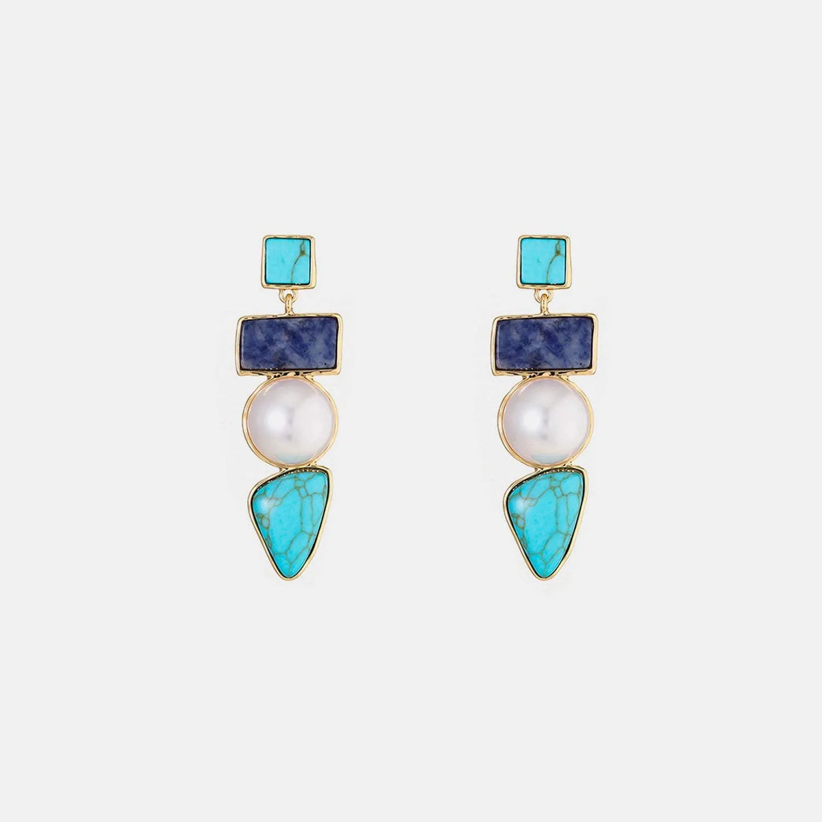 Geometric Imitation Gemstone Alloy Earrings Earrings - Tophatter Daily Deals