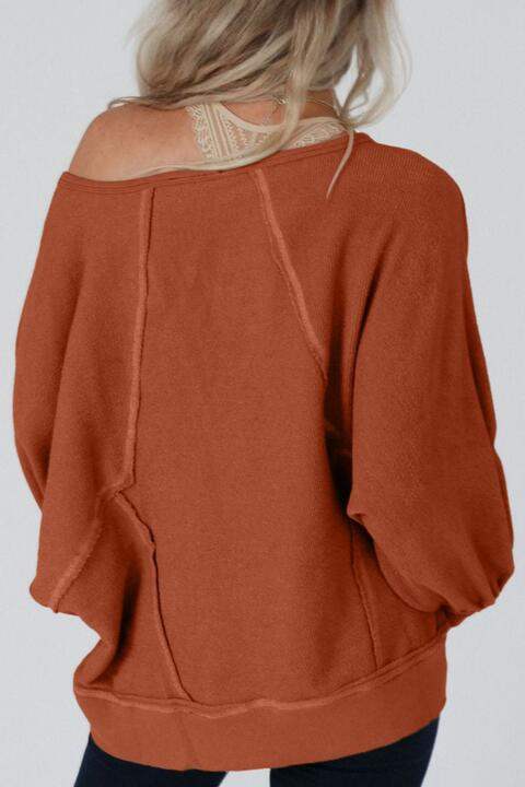 Seam-Detail Long Sleeve Blouse Blouses - Tophatter Daily Deals