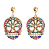 Skull Rhinestone Alloy Earrings Multicolor One Size Earrings - Tophatter Daily Deals