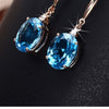 Rose Gold-Plated Artificial Gemstone Earrings Earrings - Tophatter Daily Deals