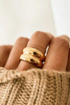 Gold Double Ridge Ring Rings - Tophatter Daily Deals