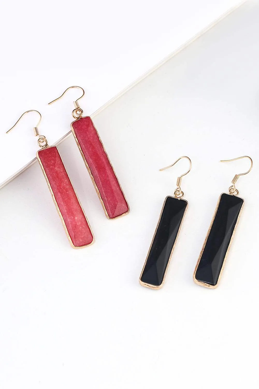 Natural Stone Drop Earrings Earrings - Tophatter Daily Deals