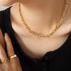 Titanium Steel Chain Necklace Gold One Size Necklaces - Tophatter Daily Deals