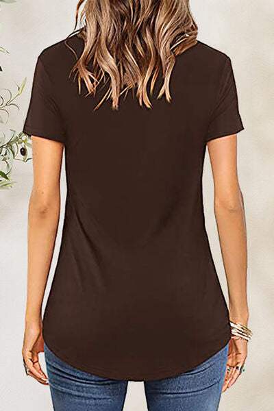 Crisscross Short Sleeve T-Shirt Women's T-Shirts - Tophatter Daily Deals