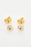 Zircon 925 Sterling Silver Heart Stud Earrings Earrings - Tophatter Daily Deals