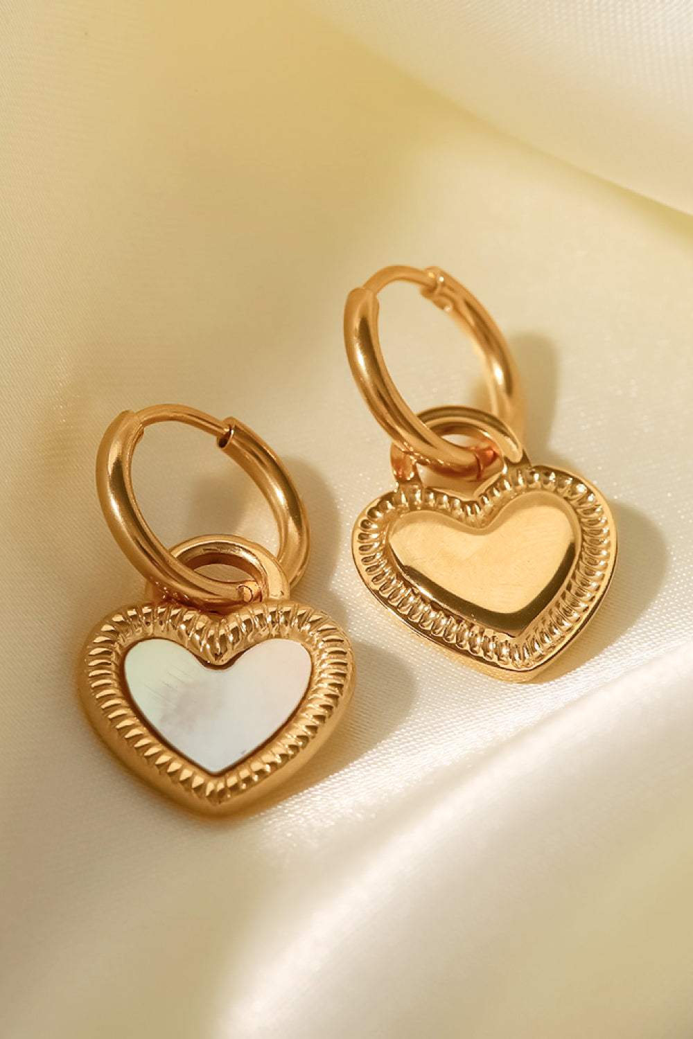 Inlaid Shell Heart Drop Earrings Earrings - Tophatter Daily Deals