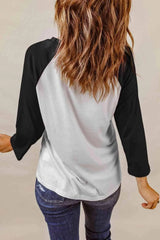 Round Neck Raglan Sleeve Halloween Theme T-Shirt - Tophatter Daily Deals